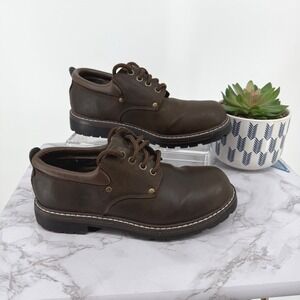 VTG Faded Glory Chelsea Brown Lace Up Oxford Chunky Sole Sz 8 90s Y2K Academia